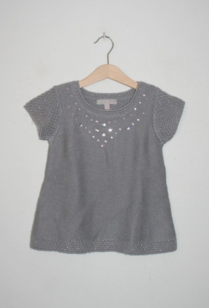 Pull gris manches courtes 6 ans Lisa Rose
