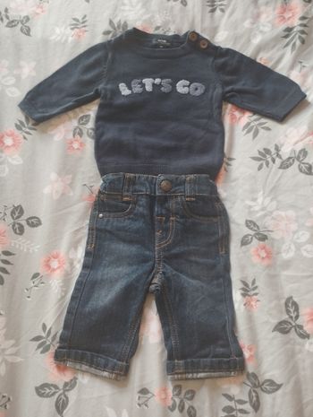 Pull + pantalon garçon 1 mois 