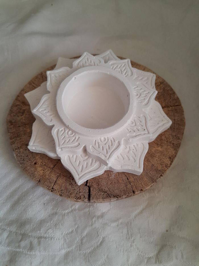 Photophore nénuphars en plâtre à peindre