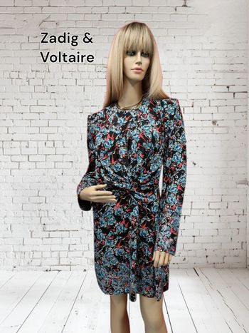 Zadig & Voltaire Robe Radar Thunder Strass Soie Noir * Taille L *