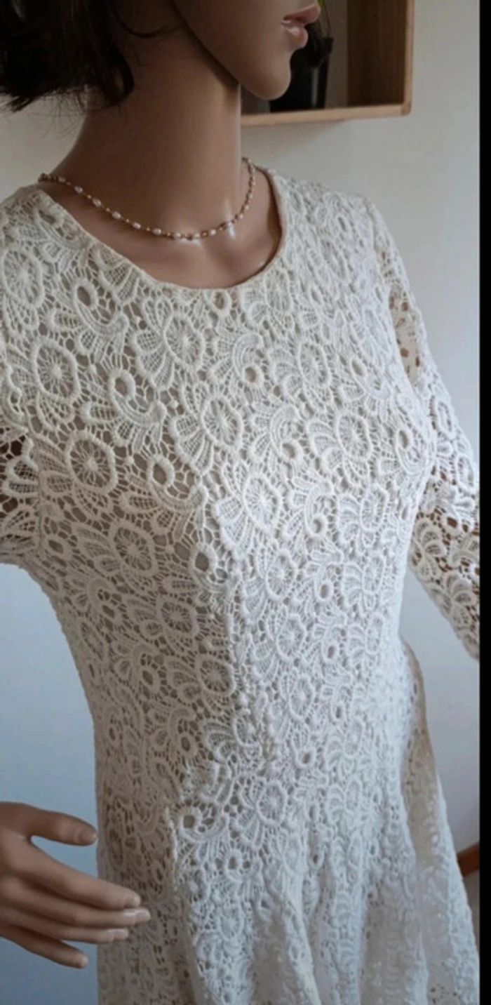 Magnifique robe bohème - chic boutique bohème crème taille M - photo numéro 5