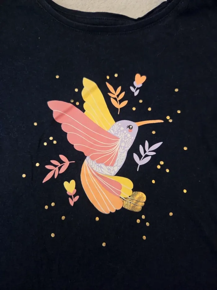 T shirt colibri bleu - photo numéro 2