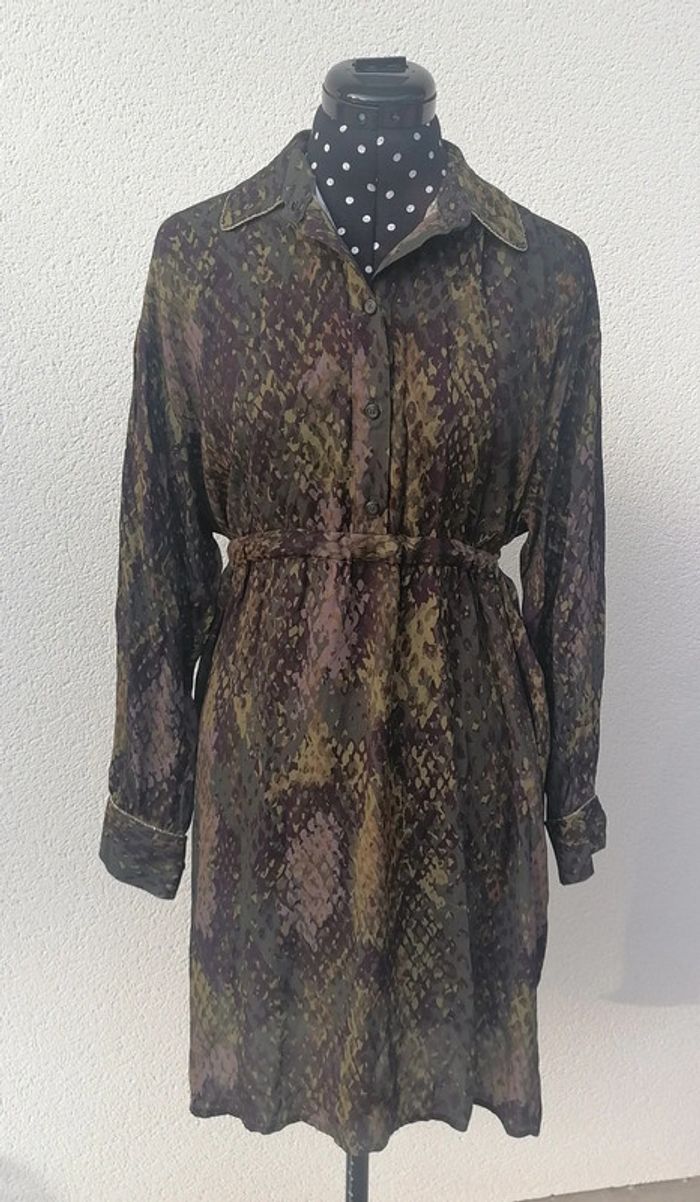 Robe fluide militaire kaki violet Taille M Ottod'ame - photo numéro 3