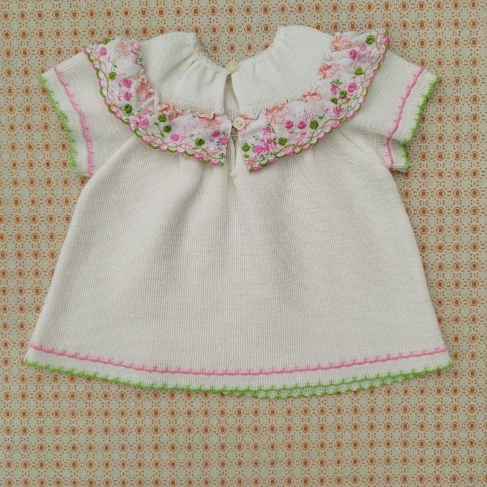 Blouse avec broderie bébé fille vintage - photo numéro 4