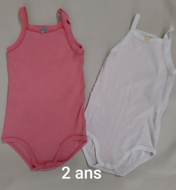lot de 2 bodies bretelles fille - Petit Bateau - 2 ans
