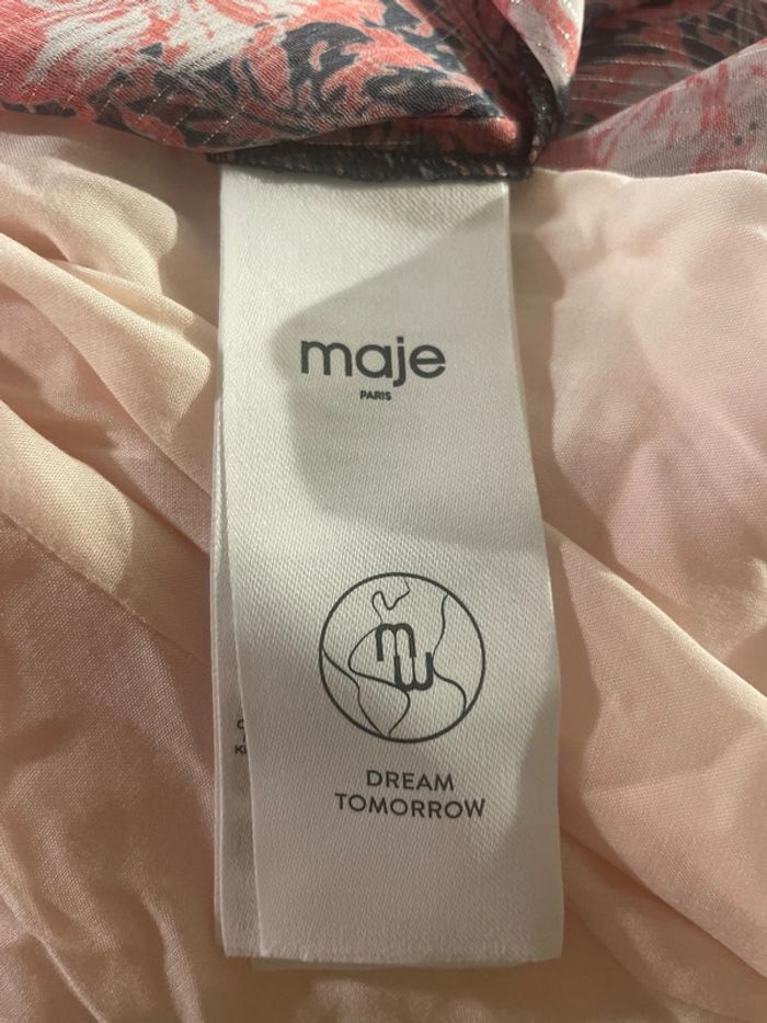 Robe Maje imprimé fleurs rouge - photo numéro 14