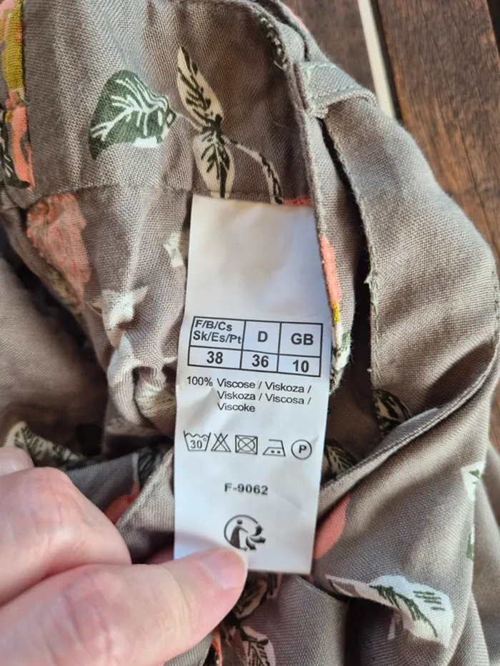 Pantalon en toile fleuri neuf Blancheporte T.38 - photo numéro 4
