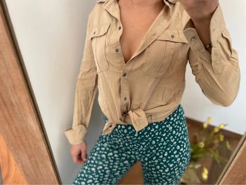 Chemise marron clair beige femme