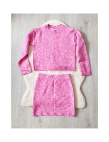 Ensemble tricot jupe + pull automne hiver fille