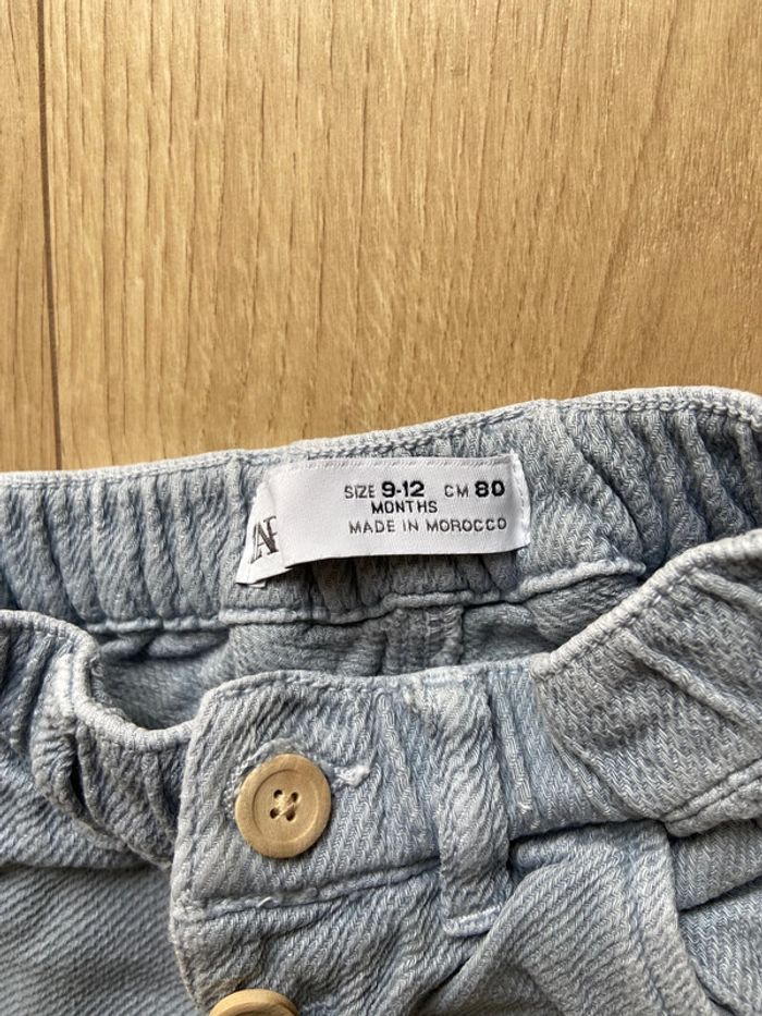 Ensemble jean bleu clair Zara et haut menthe Chérissons 12 mois - photo numéro 5