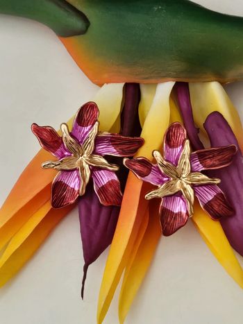 Boucles d oreilles fleurs en acier inoxydable