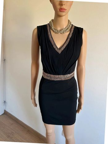 Robe noire et dorée sans manches Soky & Soka taille S TBE