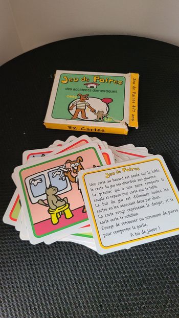 cartes jeu de paires des accidents domestiques 4-7 ans
