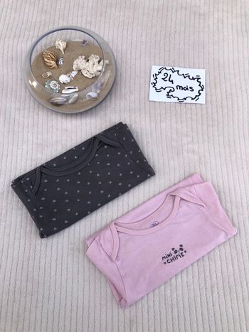 Lot de 2 bodies manches longues - 24 mois (86 cm) - Mots d’enfants 