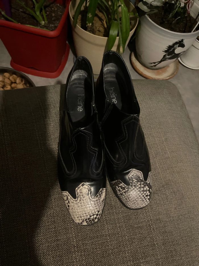 Bottines exclusives en cuir, noir - photo numéro 3