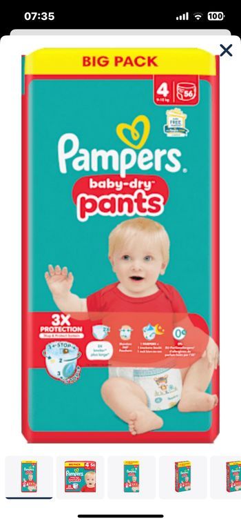 4 paquet Pampers pants t4
