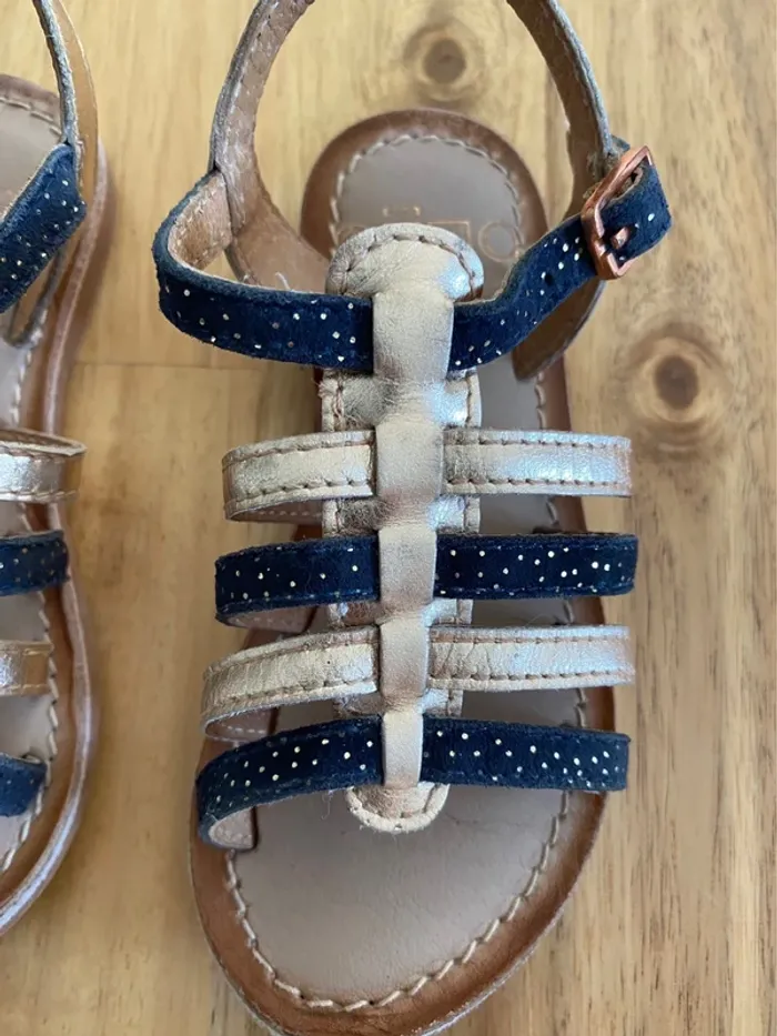 Sandale Gémo bleu et doré - photo numéro 3