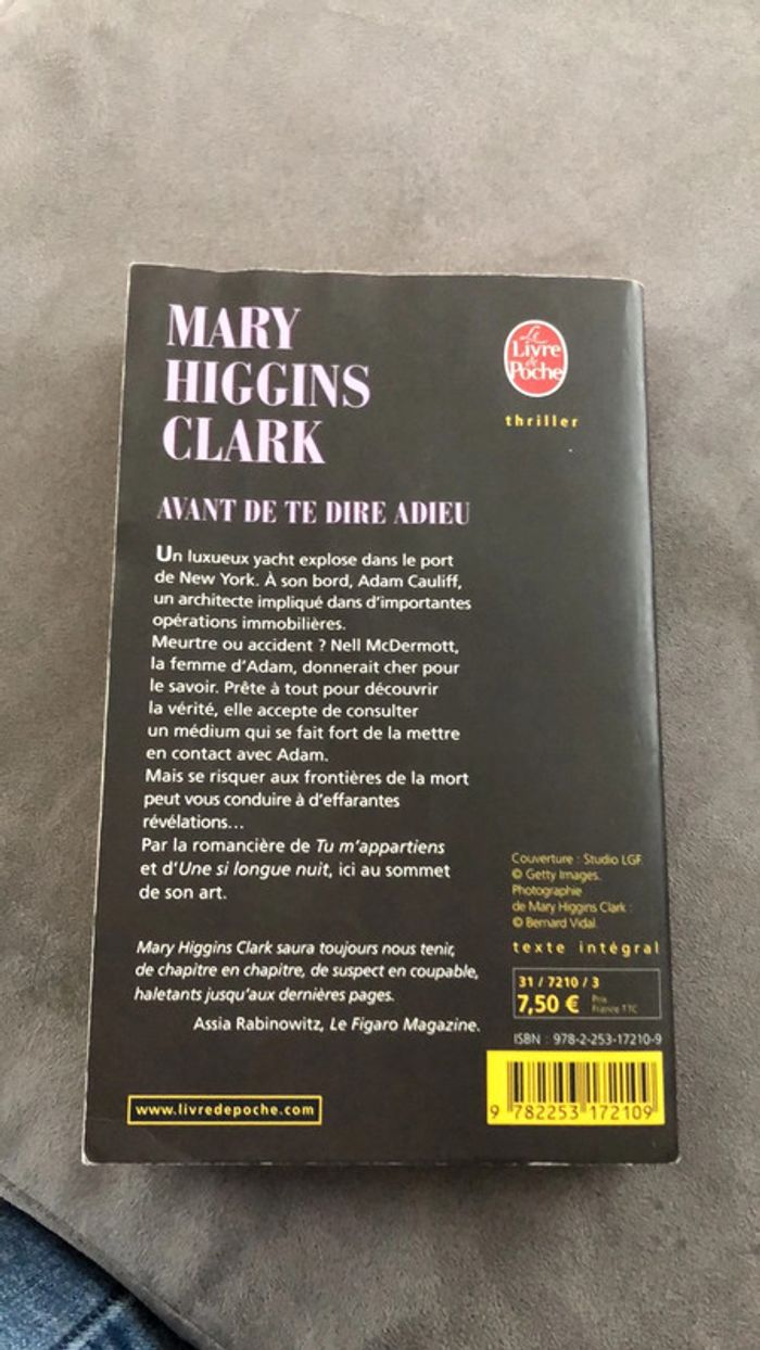 Avant de te dire adieu mary higgins clark - photo numéro 2