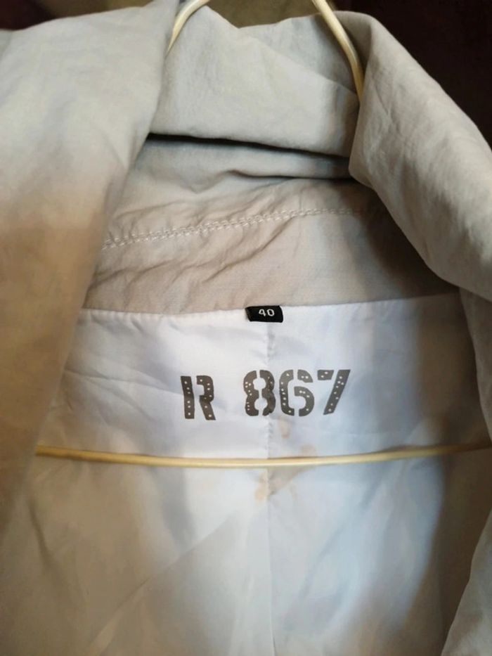 Manteau trench coat beige 58% coton L/40 y2k - photo numéro 6