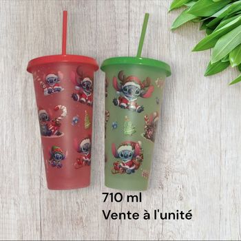 Grand gobelet à paille stitch disney Noël