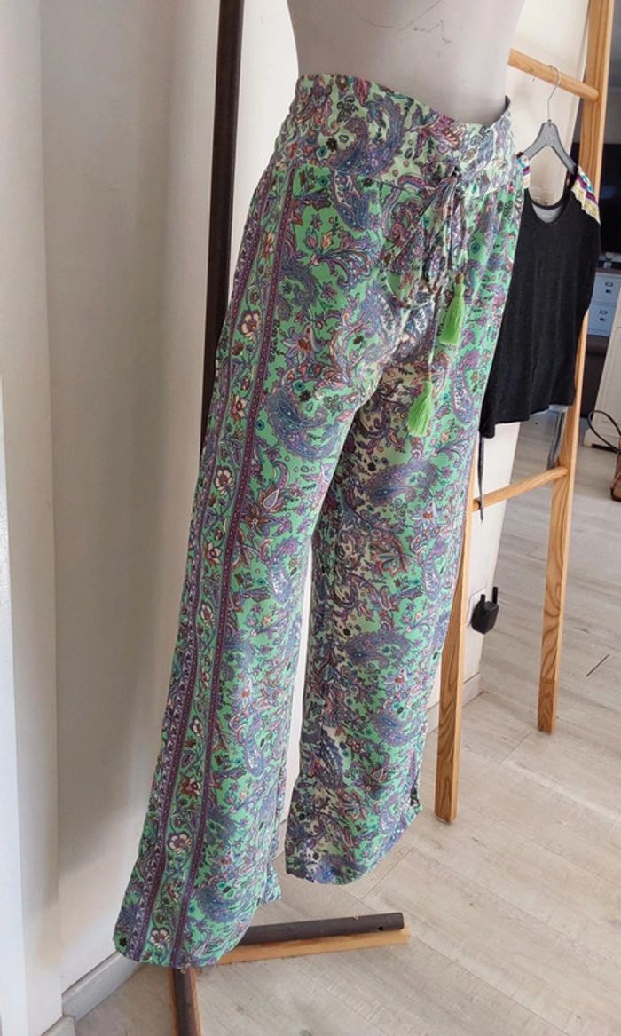 Sarouel neuf soie polyester hippie chic bohème T 36/38 - photo numéro 4
