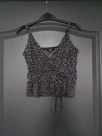 Haut court à bretelles noir & blanc 34/XS - Jennyfer