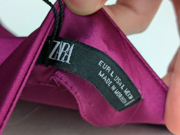Robe satiné violet asymétrique T40 : Zara - photo numéro 7
