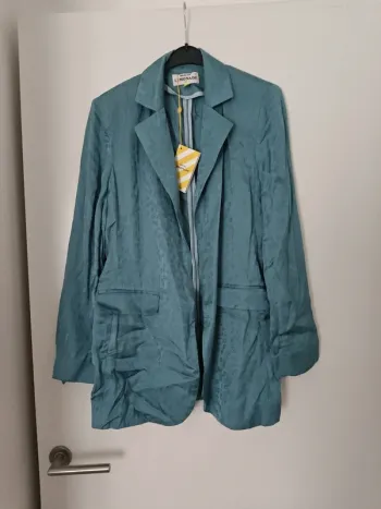Veste Monica Make My Lemonade jacquard bleu ciel, taille L (40), NEUVE