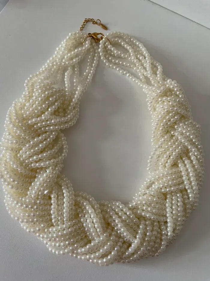 Collier torsadé perles blanches MaxMara - photo numéro 2
