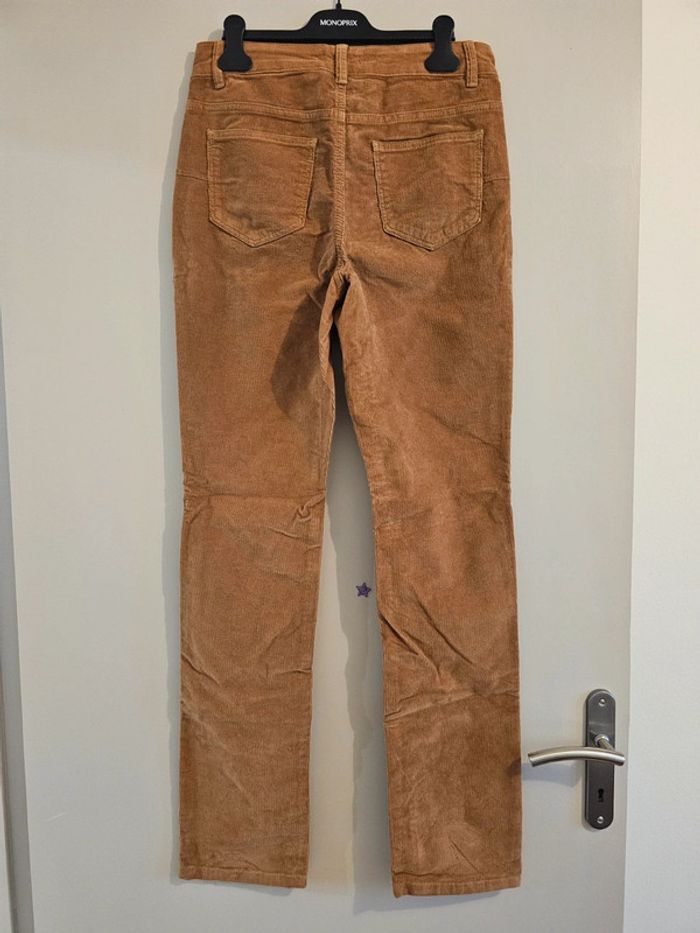 Pantalon droit velours côtelé marron Caroll Taille 38 - photo numéro 4