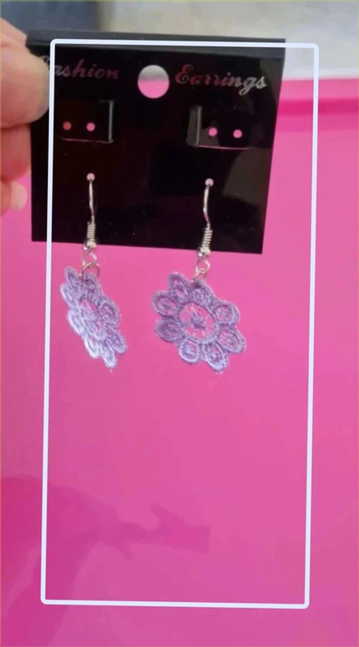 Boucle d'oreilles en napperon - photo numéro 2
