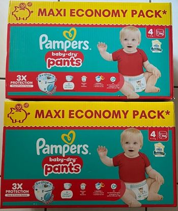 lot 2 cartons couches pampers taille 4 
