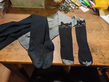 Collants 4-5 ans chat gris noir