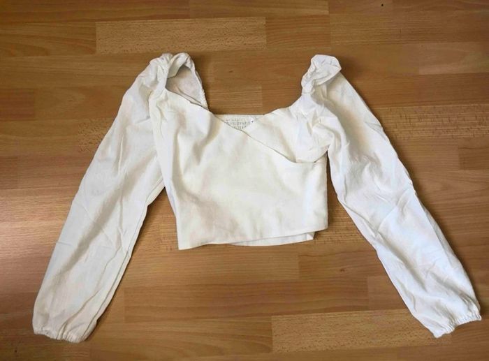 Blouse courte croisée blanche - photo numéro 2