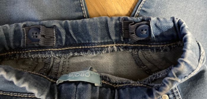 Jegging pantalon jean avec revers taille 6 mois - photo numéro 3