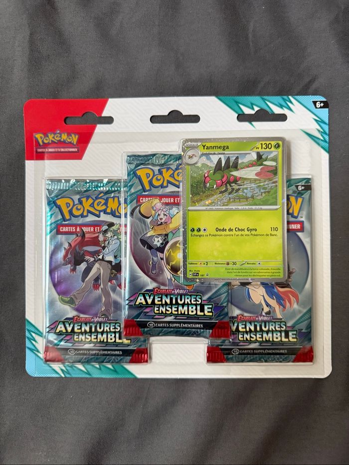 Tripack Pokémon Écarlate et Violet EV09 Aventures Ensemble – Promo Yanmega – Neuf