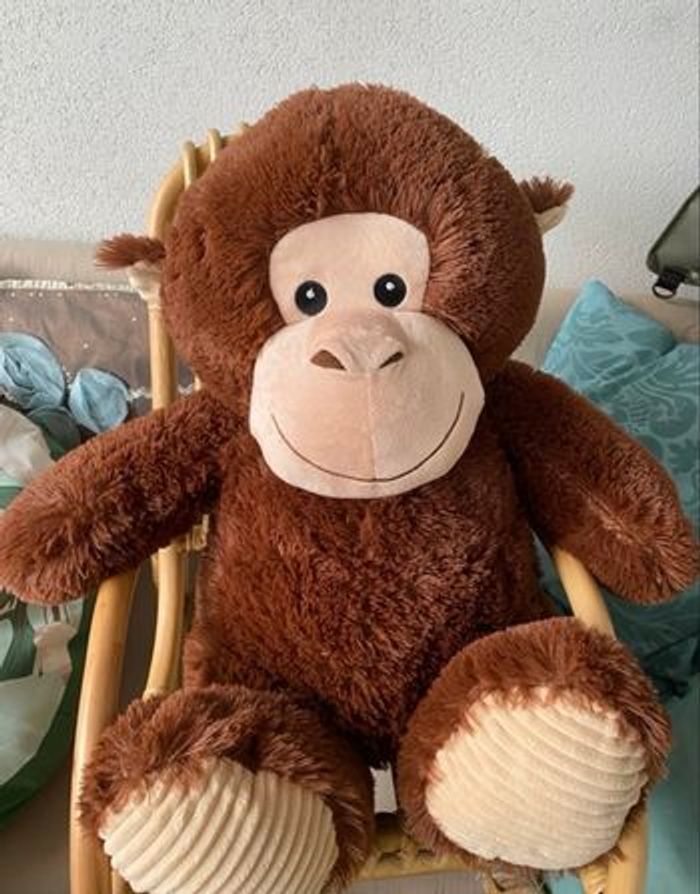 Extrême douceur, Nicotoy - Peluche singe assis 55 cm, bébé/enfant - photo numéro 7