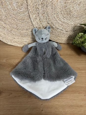 Neuf doudou plat cape chat gris blanc pioupiou & merveilles 