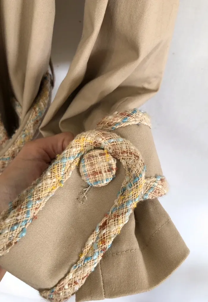 Trench beige avec boutons et ceinture tweed Morgan taille 42 excellent état - photo numéro 14