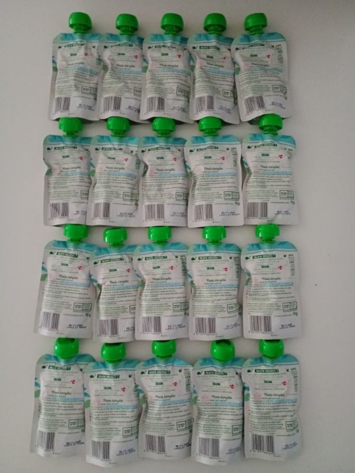 Nouveau Lot 20 gourdes végétales bledina - photo numéro 2