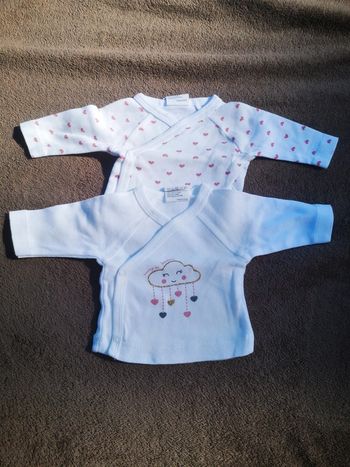 Lot de 2 hauts manches longues taille naissance