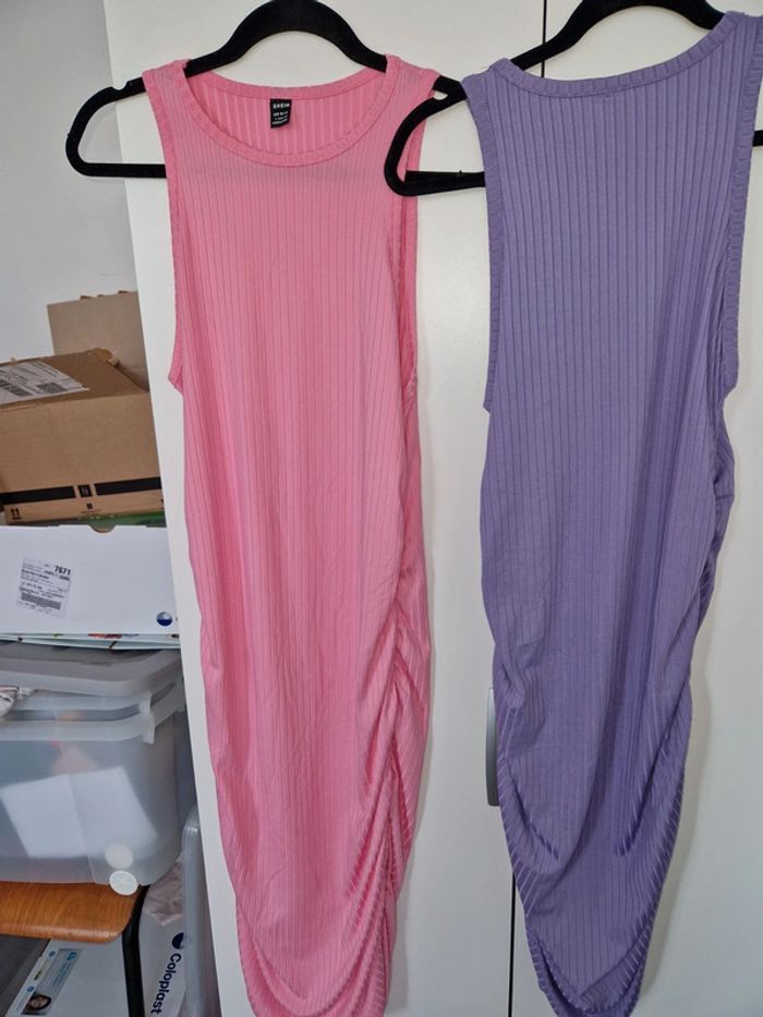 Robe shein côtelé été rose violette taille 40 42 - photo numéro 5