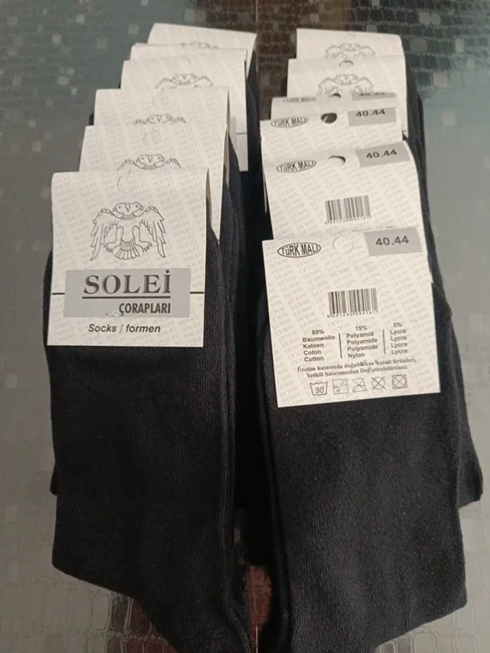 12 paires chaussettes noires 40/44