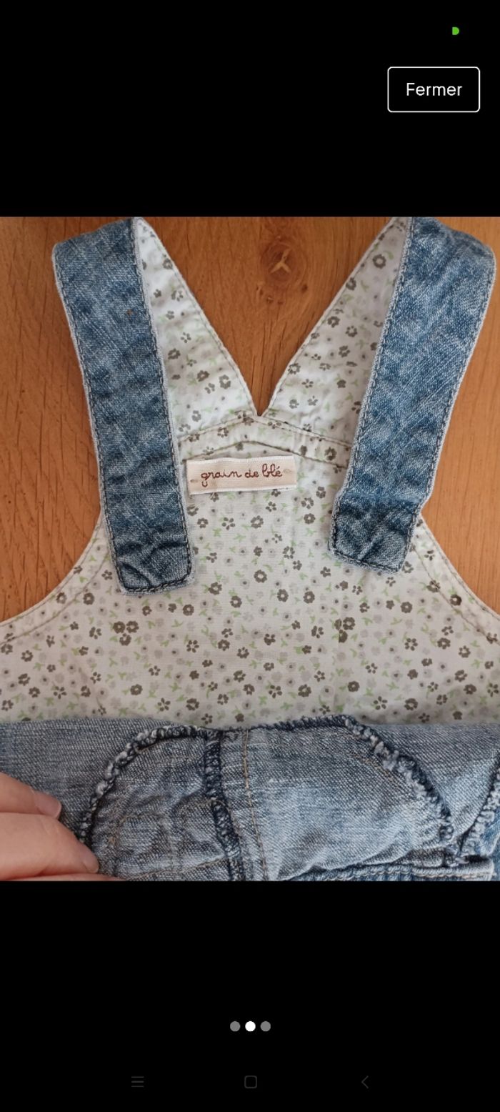 Robe salopette en jean taille 1 an en très bon état - photo numéro 2