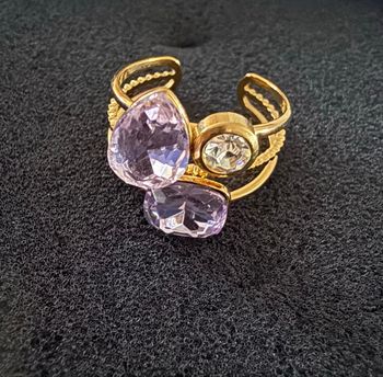 Bague trilogie cristaux Swarovski 