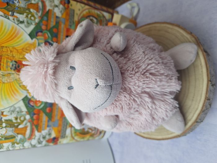 Peluche mouton rose boule tout doux à câliner - photo numéro 5
