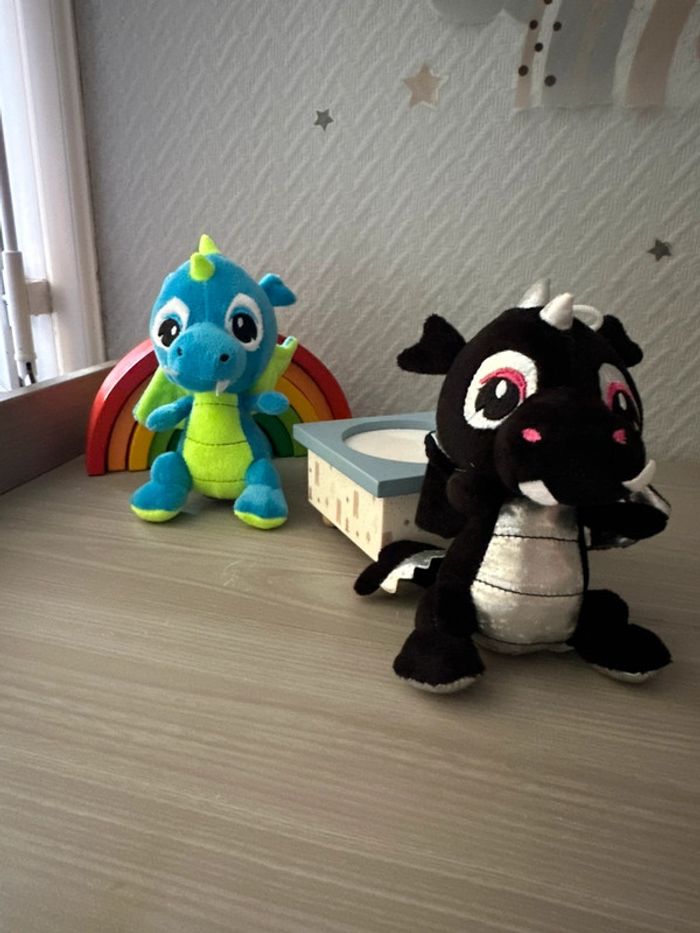 Lot 2 doudou peluche dragon