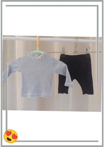 Ensemble noir et blanc côtelé Kiabi 1 mois