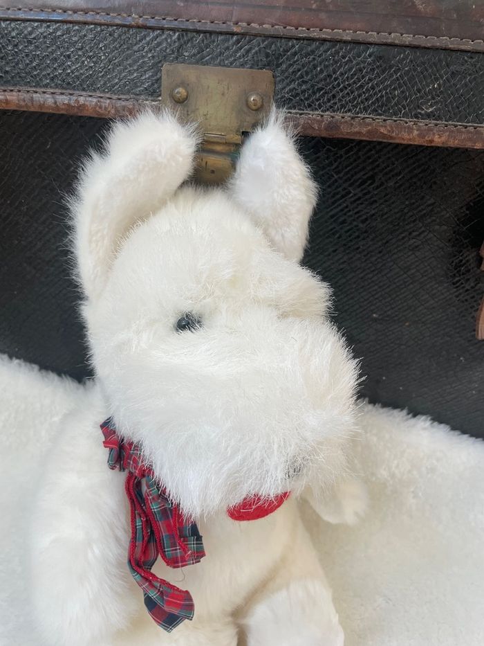 Adorable peluche chien westie ou scottish blanc Ajena - photo numéro 3