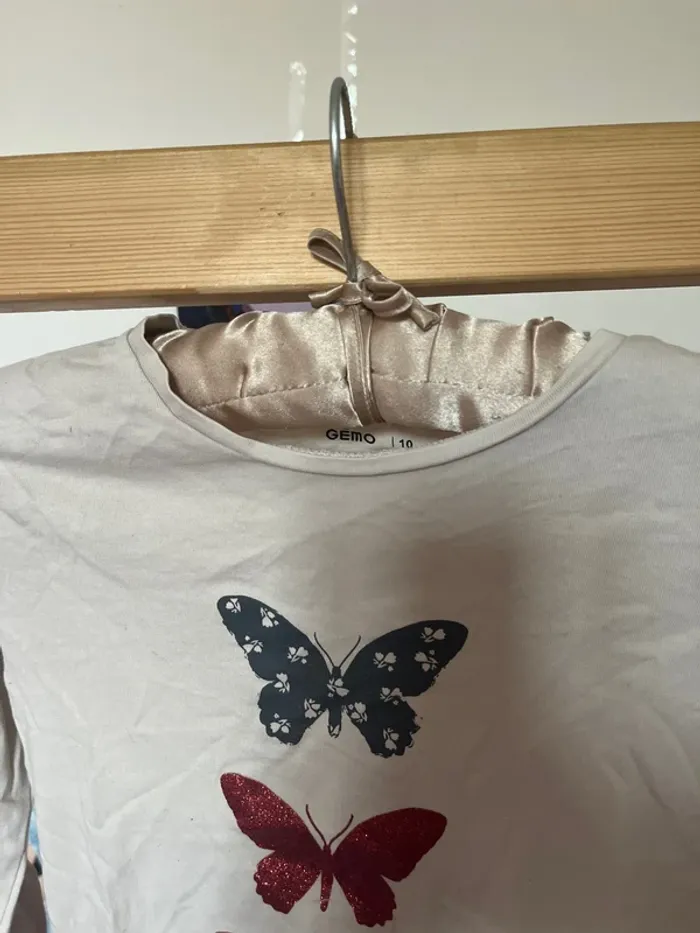 T shirt manches longues papillons - photo numéro 3